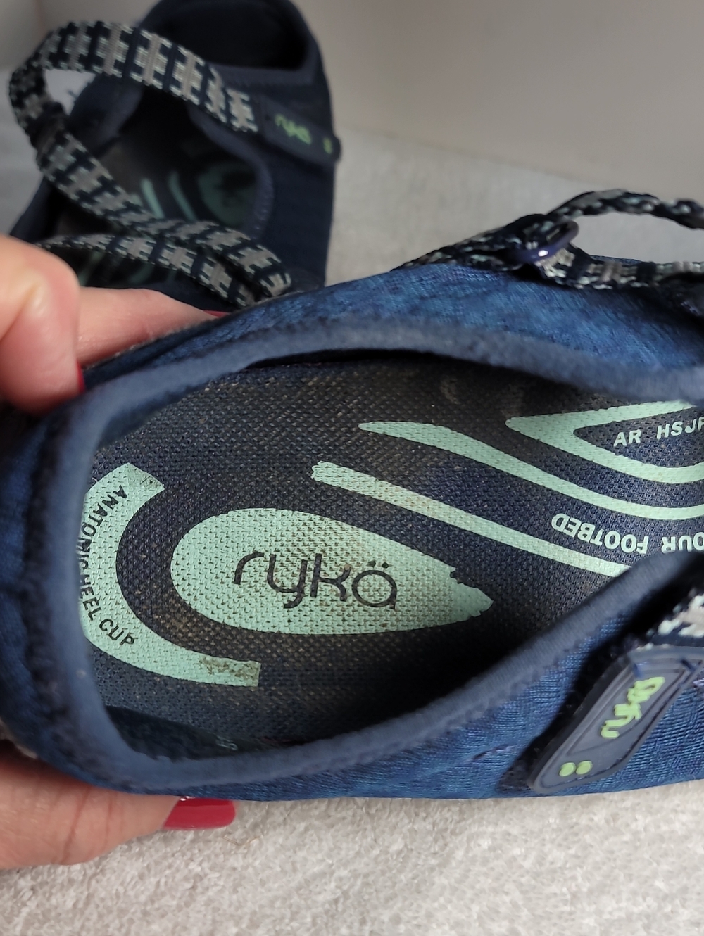 Ryka Navy Blue Sport Sandals Womens Size 11 In Fair Condition.  219